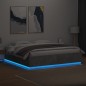 vidaXL Bettgestell mit LED Betongrau 200x200 cm Holzwerkstoff vidaXL Bettgestell mit LED Betongrau 200x200 cm Holzwerkstoff