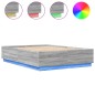 vidaXL Bettgestell mit LED Grau Sonoma 160x200 cm Holzwerkstoff vidaXL Bettgestell mit LED Grau Sonoma 160x200 cm Holzwerkstoff