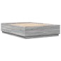 vidaXL Bettgestell mit LED Grau Sonoma 160x200 cm Holzwerkstoff vidaXL Bettgestell mit LED Grau Sonoma 160x200 cm Holzwerkstoff