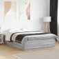 vidaXL Bettgestell mit LED Grau Sonoma 160x200 cm Holzwerkstoff vidaXL Bettgestell mit LED Grau Sonoma 160x200 cm Holzwerkstoff