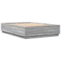 vidaXL Bettgestell mit LED Grau Sonoma 160x200 cm Holzwerkstoff vidaXL Bettgestell mit LED Grau Sonoma 160x200 cm Holzwerkstoff