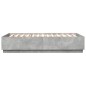 vidaXL Bettgestell mit LED Betongrau 160x200 cm Holzwerkstoff vidaXL Bettgestell mit LED Betongrau 160x200 cm Holzwerkstoff