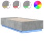vidaXL Bettgestell mit LED Betongrau 90x200 cm Holzwerkstoff vidaXL Bettgestell mit LED Betongrau 90x200 cm Holzwerkstoff