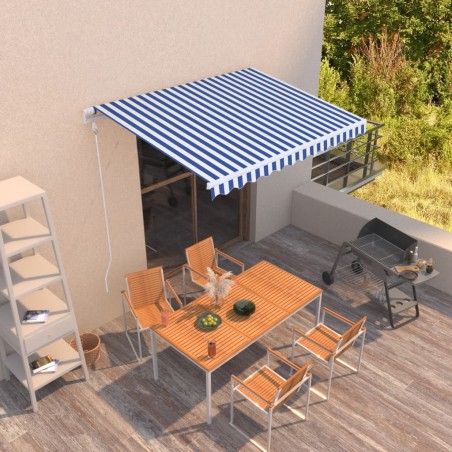 Gelenkarmmarkise Automatisch 300x250 cm Blau und Weiß