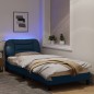 vidaXL Bettgestell mit LED Blau 80x200 cm Stoff vidaXL Bettgestell mit LED Blau 80x200 cm Stoff