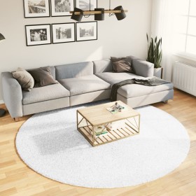 vidaXL Teppich OVIEDO Kurzflor Grau Ø 240 cm