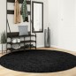 vidaXL Teppich OVIEDO Kurzflor Schwarz Ø 200 cm vidaXL Teppich OVIEDO Kurzflor Schwarz Ø 200 cm