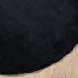 vidaXL Teppich OVIEDO Kurzflor Schwarz Ø 200 cm vidaXL Teppich OVIEDO Kurzflor Schwarz Ø 200 cm