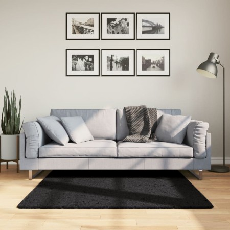 vidaXL Teppich OVIEDO Kurzflor Schwarz 120x120 cm