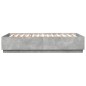 vidaXL Bettgestell mit LED Betongrau 120x200 cm Holzwerkstoff vidaXL Bettgestell mit LED Betongrau 120x200 cm Holzwerkstoff