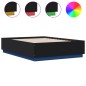 vidaXL Bettgestell mit LED Schwarz 140x190 cm Holzwerkstoff vidaXL Bettgestell mit LED Schwarz 140x190 cm Holzwerkstoff