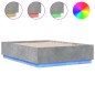 vidaXL Bettgestell mit LED Betongrau 120x190 cm Holzwerkstoff vidaXL Bettgestell mit LED Betongrau 120x190 cm Holzwerkstoff