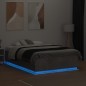 vidaXL Bettgestell mit LED Betongrau 120x190 cm Holzwerkstoff vidaXL Bettgestell mit LED Betongrau 120x190 cm Holzwerkstoff