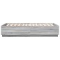 vidaXL Bettgestell mit LED Grau Sonoma 120x200 cm Holzwerkstoff vidaXL Bettgestell mit LED Grau Sonoma 120x200 cm Holzwerkstoff