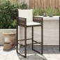 vidaXL Garten-Barhocker mit Kissen 2 Stk. Braun Poly Rattan vidaXL Garten-Barhocker mit Kissen 2 Stk. Braun Poly Rattan