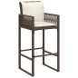 vidaXL Garten-Barhocker mit Kissen 2 Stk. Braun Poly Rattan vidaXL Garten-Barhocker mit Kissen 2 Stk. Braun Poly Rattan