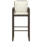 vidaXL Garten-Barhocker mit Kissen 2 Stk. Braun Poly Rattan vidaXL Garten-Barhocker mit Kissen 2 Stk. Braun Poly Rattan