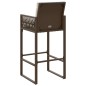 vidaXL Garten-Barhocker mit Kissen 2 Stk. Braun Poly Rattan vidaXL Garten-Barhocker mit Kissen 2 Stk. Braun Poly Rattan