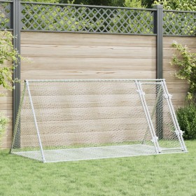 vidaXL Kaninchenkäfig Silbern 200x105x91 cm Verzinkter Stahl
