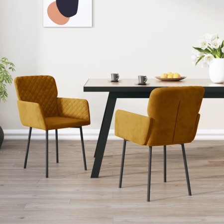vidaXL Esszimmerstühle 2 Stk. Braun Samt