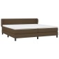 vidaXL Boxspringbett mit Matratze Dunkelbraun 200x200 cm Stoff vidaXL Boxspringbett mit Matratze Dunkelbraun 200x200 cm Stoff