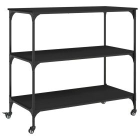 vidaXL Küchenwagen Schwarz 102x50x95 cm Holzwerkstoff