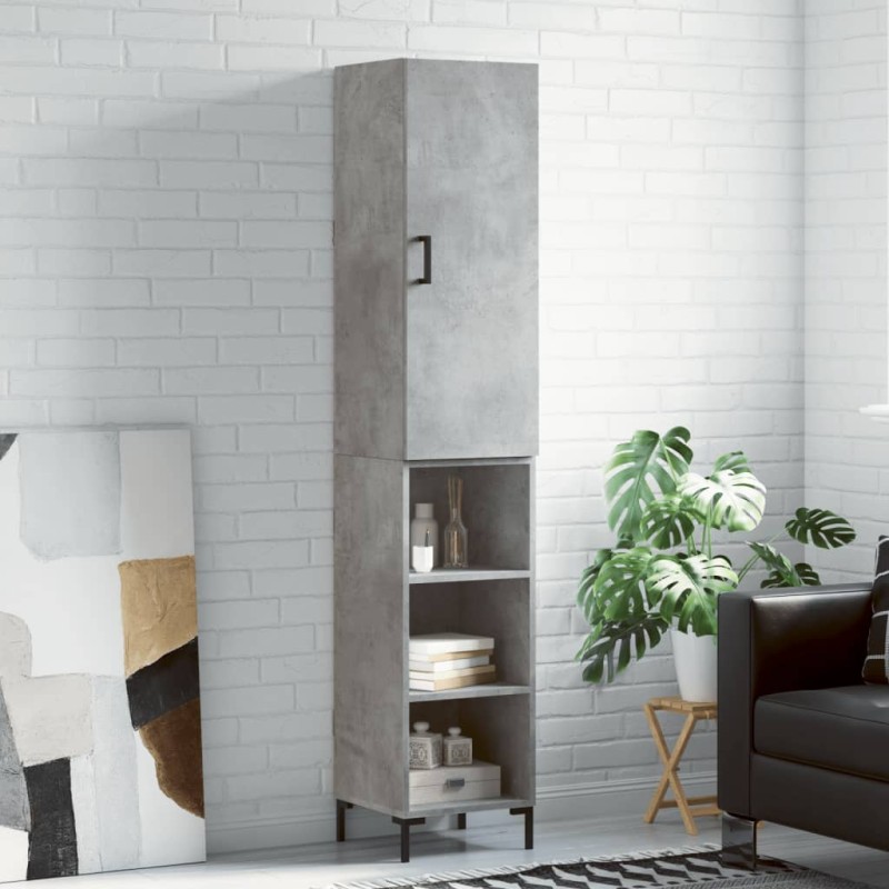 Highboard Betongrau 34,5x34x180 cm Holzwerkstoff Highboard Betongrau 34,5x34x180 cm Holzwerkstoff