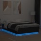 vidaXL Bettgestell mit LED Schwarz 160x200 cm Holzwerkstoff vidaXL Bettgestell mit LED Schwarz 160x200 cm Holzwerkstoff