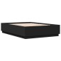 vidaXL Bettgestell mit LED Schwarz 160x200 cm Holzwerkstoff vidaXL Bettgestell mit LED Schwarz 160x200 cm Holzwerkstoff