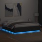 vidaXL Bettgestell mit LED Schwarz 180x200 cm Holzwerkstoff vidaXL Bettgestell mit LED Schwarz 180x200 cm Holzwerkstoff