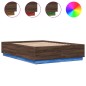 vidaXL Bettgestell mit LED Braun Eichen-Optik 160x200 cm Holzwerkstoff vidaXL Bettgestell mit LED Braun Eichen-Optik 160x200 cm Holzwerkstoff