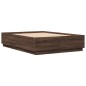 vidaXL Bettgestell mit LED Braun Eichen-Optik 160x200 cm Holzwerkstoff vidaXL Bettgestell mit LED Braun Eichen-Optik 160x200 cm Holzwerkstoff