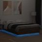 vidaXL Bettgestell mit LED Braun Eichen-Optik 160x200 cm Holzwerkstoff vidaXL Bettgestell mit LED Braun Eichen-Optik 160x200 cm Holzwerkstoff