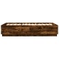 vidaXL Bettgestell mit LED Räuchereiche 160x200 cm Holzwerkstoff vidaXL Bettgestell mit LED Räuchereiche 160x200 cm Holzwerkstoff