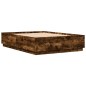 vidaXL Bettgestell mit LED Räuchereiche 150x200cm Holzwerkstoff vidaXL Bettgestell mit LED Räuchereiche 150x200cm Holzwerkstoff