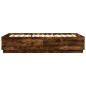 vidaXL Bettgestell mit LED Räuchereiche 150x200cm Holzwerkstoff vidaXL Bettgestell mit LED Räuchereiche 150x200cm Holzwerkstoff