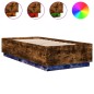 vidaXL Bettgestell mit LED Räuchereiche 100x200 cm Holzwerkstoff vidaXL Bettgestell mit LED Räuchereiche 100x200 cm Holzwerkstoff