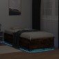 vidaXL Bettgestell mit LED Räuchereiche 100x200 cm Holzwerkstoff vidaXL Bettgestell mit LED Räuchereiche 100x200 cm Holzwerkstoff