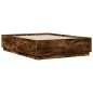 vidaXL Bettgestell mit LED Räuchereiche 140x190 cm Holzwerkstoff vidaXL Bettgestell mit LED Räuchereiche 140x190 cm Holzwerkstoff