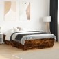 vidaXL Bettgestell mit LED Räuchereiche 140x190 cm Holzwerkstoff vidaXL Bettgestell mit LED Räuchereiche 140x190 cm Holzwerkstoff