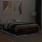vidaXL Bettgestell mit LED Räuchereiche 140x190 cm Holzwerkstoff vidaXL Bettgestell mit LED Räuchereiche 140x190 cm Holzwerkstoff