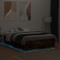 vidaXL Bettgestell mit LED Räuchereiche 120x190 cm Holzwerkstoff vidaXL Bettgestell mit LED Räuchereiche 120x190 cm Holzwerkstoff