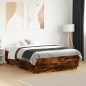 vidaXL Bettgestell mit LED Räuchereiche 120x190 cm Holzwerkstoff vidaXL Bettgestell mit LED Räuchereiche 120x190 cm Holzwerkstoff