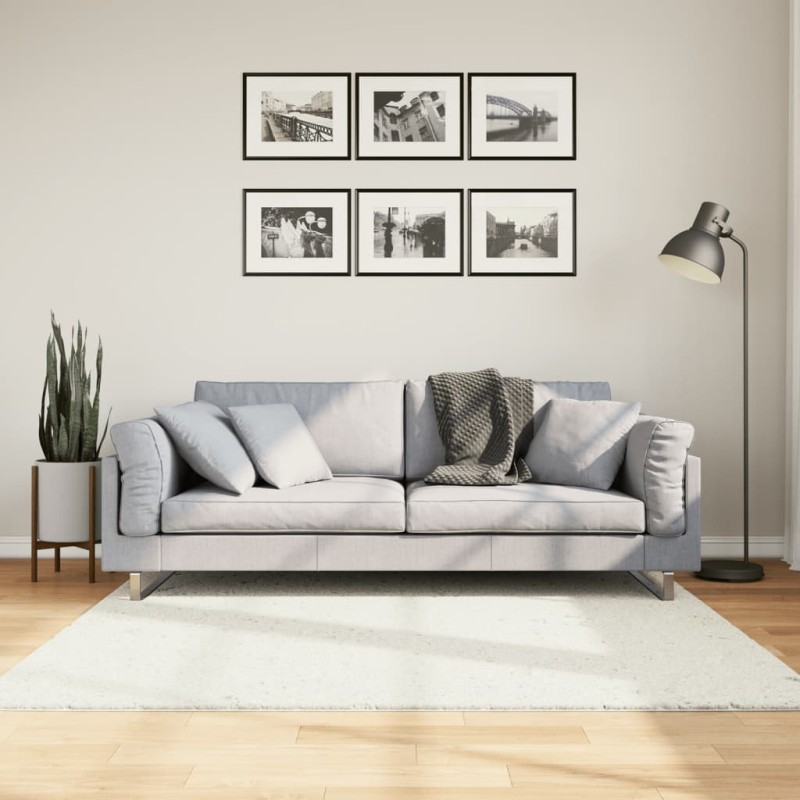 vidaXL Teppich OVIEDO Kurzflor Creme 160x160 cm vidaXL Teppich OVIEDO Kurzflor Creme 160x160 cm