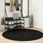 vidaXL Teppich OVIEDO Kurzflor Schwarz Ø 160 cm vidaXL Teppich OVIEDO Kurzflor Schwarz Ø 160 cm