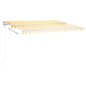 Automatische Markise mit LED & Windsensor 450x300 cm Gelb/Weiß Automatische Markise mit LED & Windsensor 450x300 cm Gelb/Weiß