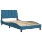 vidaXL Bettgestell mit LED-Leuchten Blau 100x200 cm Samt vidaXL Bettgestell mit LED-Leuchten Blau 100x200 cm Samt