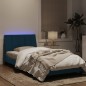 vidaXL Bettgestell mit LED-Leuchten Blau 100x200 cm Samt vidaXL Bettgestell mit LED-Leuchten Blau 100x200 cm Samt