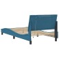 vidaXL Bettgestell mit LED-Leuchten Blau 100x200 cm Samt vidaXL Bettgestell mit LED-Leuchten Blau 100x200 cm Samt
