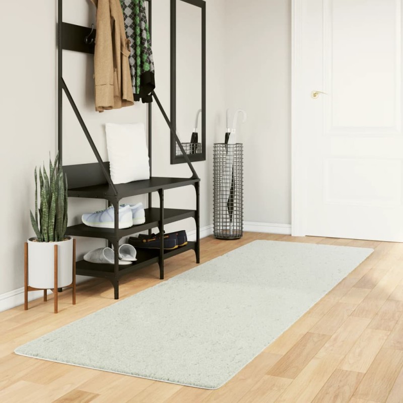 vidaXL Teppich OVIEDO Kurzflor Creme 80x250 cm vidaXL Teppich OVIEDO Kurzflor Creme 80x250 cm